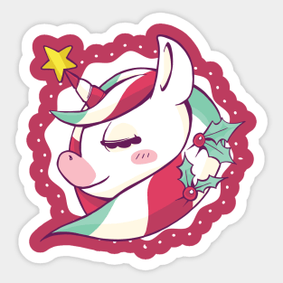 Cute Christmas Unicorn Sticker